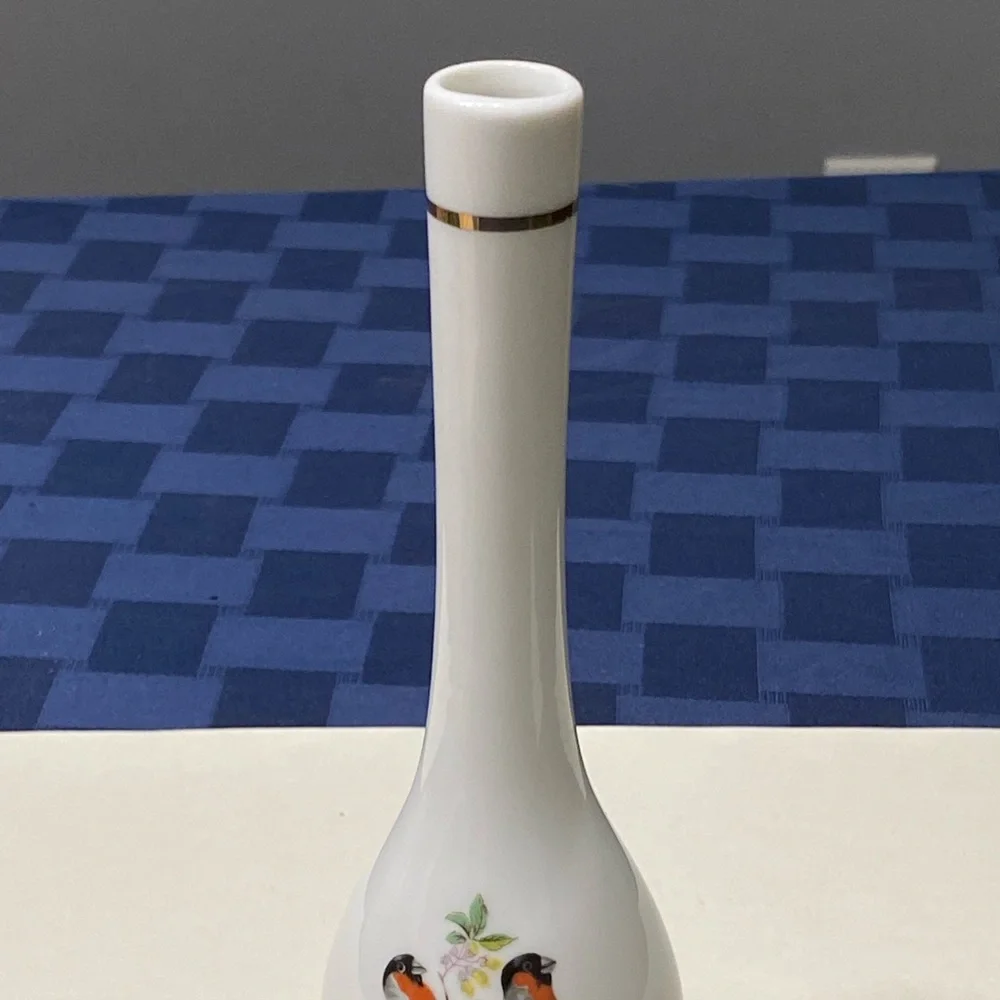 Vintage‎ Porcelain Birds Motif Bud Vase